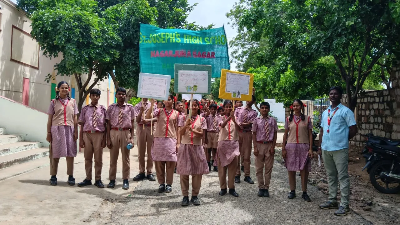 Students participating in environmental awareness activities